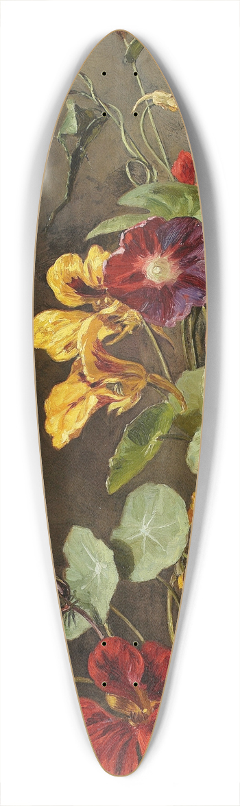 Maria Klass-Kazanowska - Flowers  Nasturtiums 39.3 inch art pintail longboard deck
