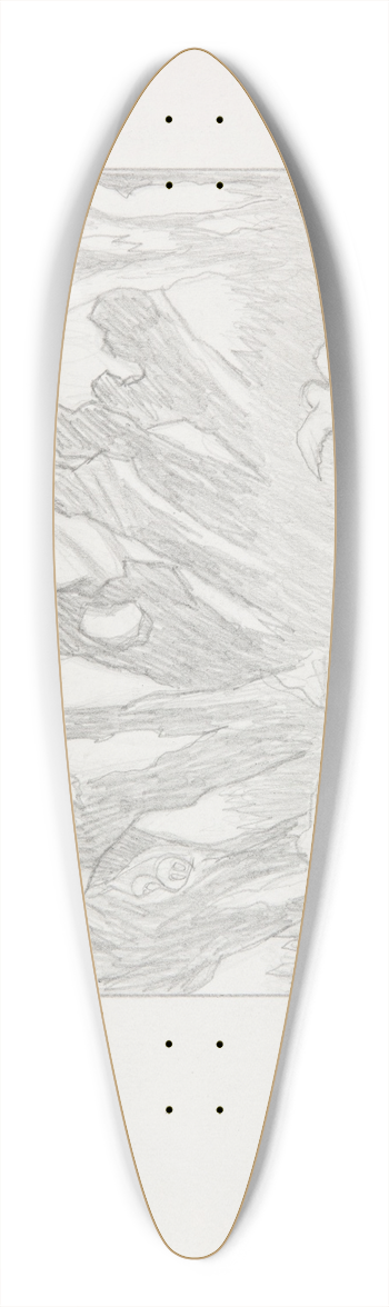 Marian Kopf - Sowy 39.3 inch art pintail longboard deck