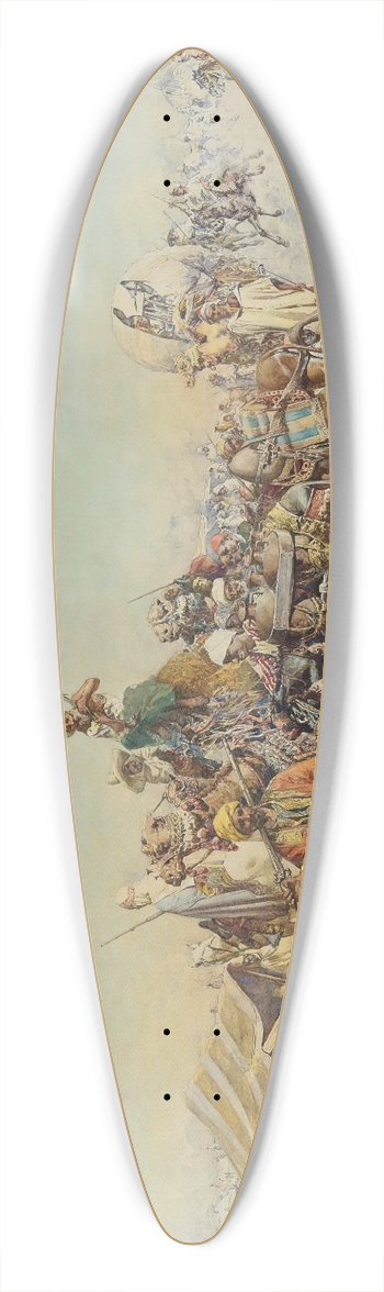 Mariano de Franceschi - A caravan at rest 39.3 inch art pintail longboard deck