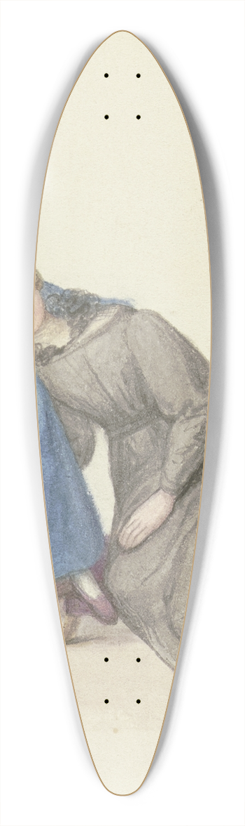 Marie Ellenrieder - Sitzende Mutter, an ihren Scho gelehnt ein junges Mdchen 39.3 inch art pintail longboard deck