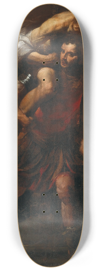 Gioacchino Assereto - Aeneas fleeing the burning Troy 8.25 inch art skate deck