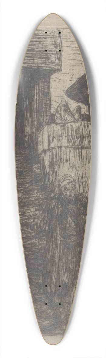 Marius Bauer - Binnenplaats in Scutari. 39.3 inch art pintail longboard deck