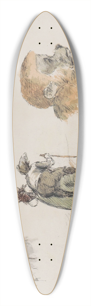Marius Bauer - Figuur- en dierstudies 39.3 inch art pintail longboard deck