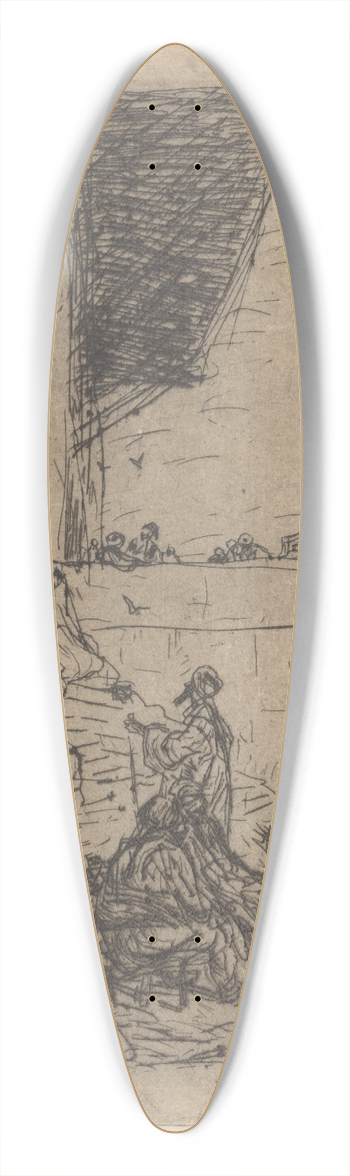 Marius Bauer - Markt voor een moskee 39.3 inch art pintail longboard deck