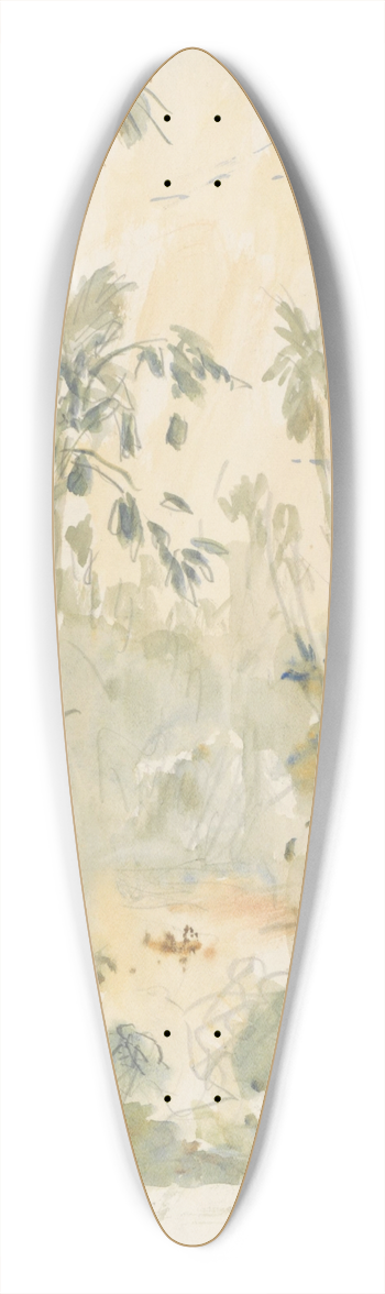 Marius Bauer - Oerwoud van Siam 39.3 inch art pintail longboard deck