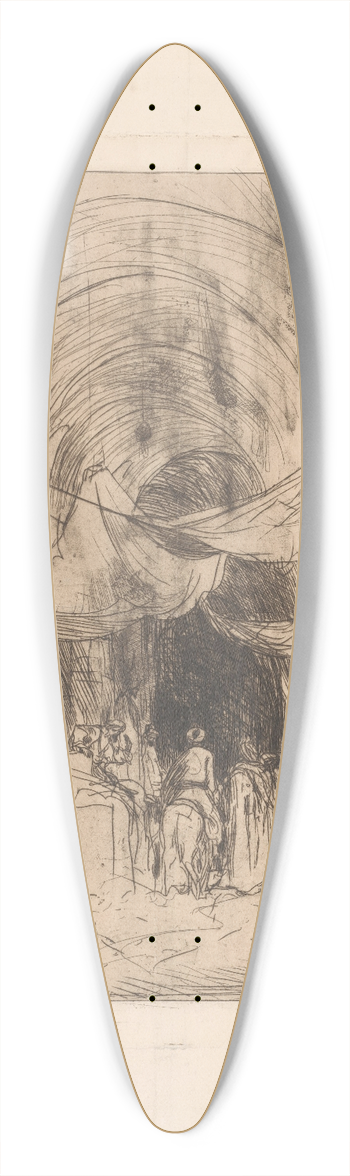 Marius Bauer - Turkse bazaar met gespannen zeilen 39.3 inch art pintail longboard deck