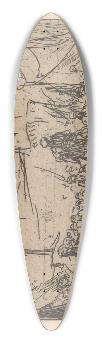 Marius Bauer - Vizier op een paard 39.3 inch art pintail longboard deck