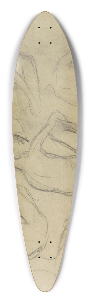 Marius Bauer - Zittende naakte jongen 2 39.3 inch art pintail longboard deck