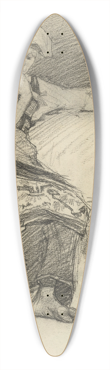 Marius Bauer - Zittend meisje met een kruik 39.3 inch art pintail longboard deck
