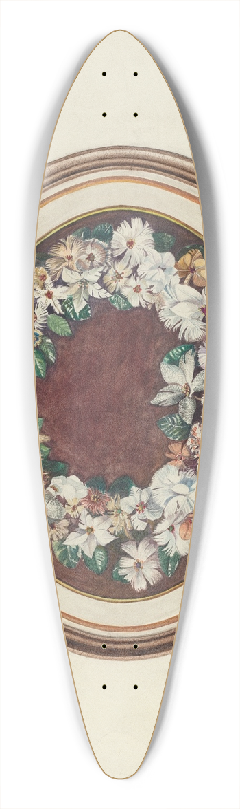 Marius Hansen - Feather Wreath 39.3 inch art pintail longboard deck