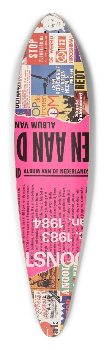 Marius van Leeuwen - Een teken aan de wand 39.3 inch art pintail longboard deck