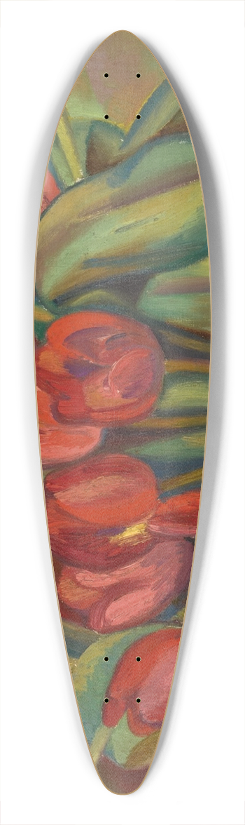 Mark Gertler - Still Life with Red Tulips 39.3 inch art pintail longboard deck