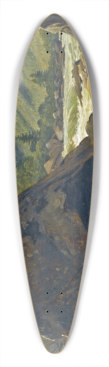 Martinus Rrbye - An Erratic Rock In The Rapids 39.3 inch art pintail longboard deck