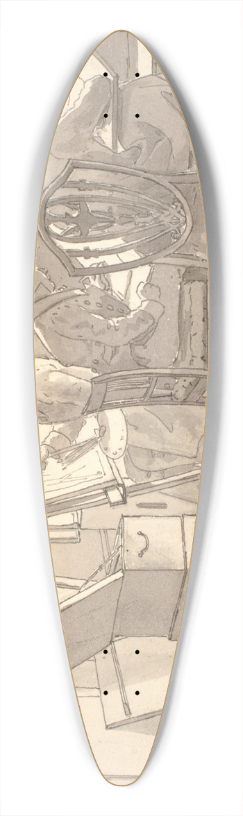 Martinus Rrbye - Interir fra akademiet med malende og tegnende kunstnere 39.3 inch art pintail longboard deck