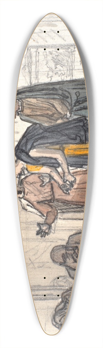 Martinus Rrbye - Job og hans venner 39.3 inch art pintail longboard deck