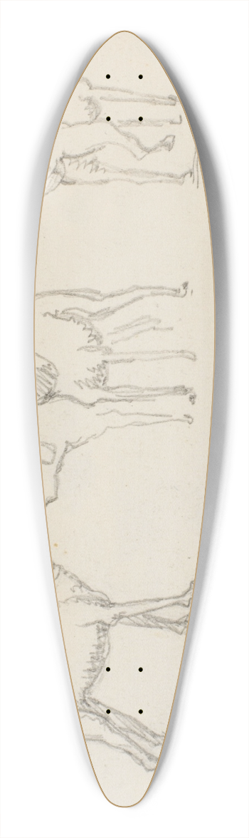 Martinus Rrbye - Studier af hunde 39.3 inch art pintail longboard deck