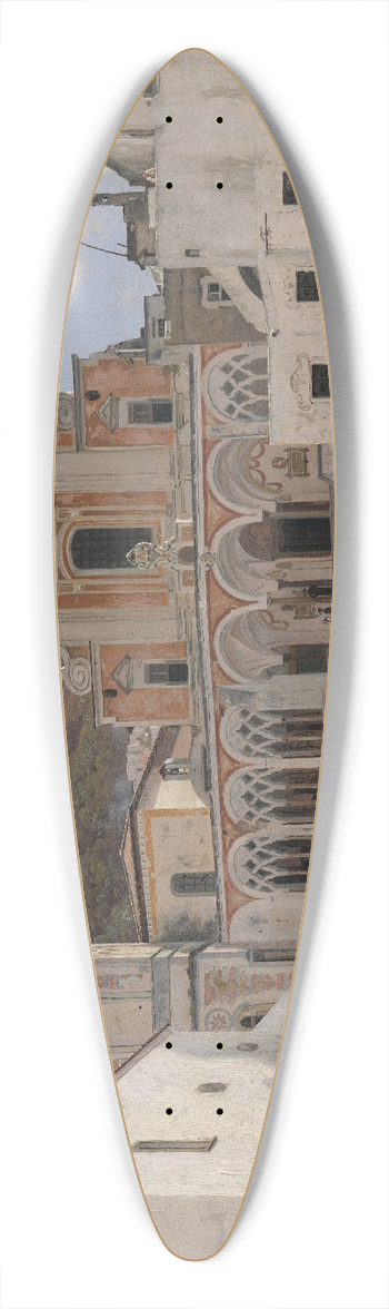 Martinus Rrbye - View of the Square in Amalfi 39.3 inch art pintail longboard deck