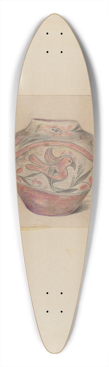 Mary Berner - Vessel 39.3 inch art pintail longboard deck