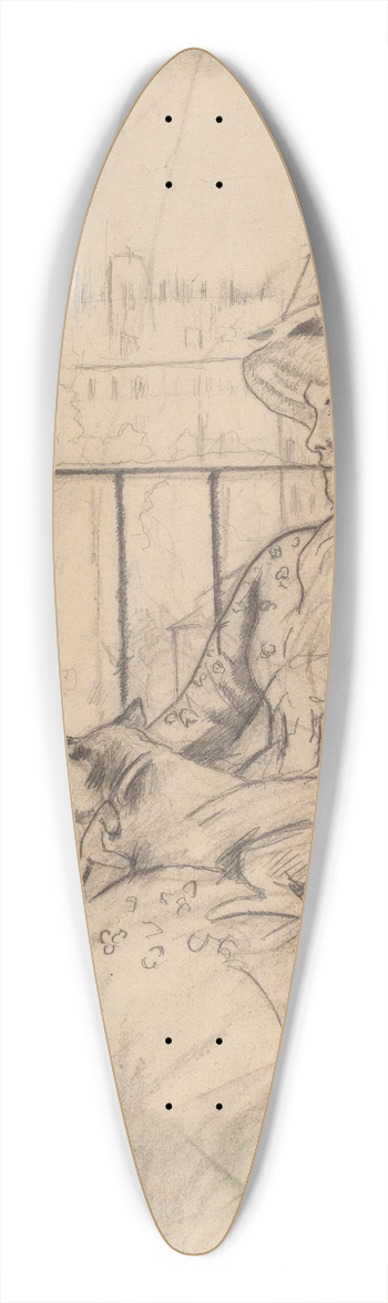 Mary Cassatt - Susan on a Balcony Holding a Dog (recto) 39.3 inch art pintail longboard deck