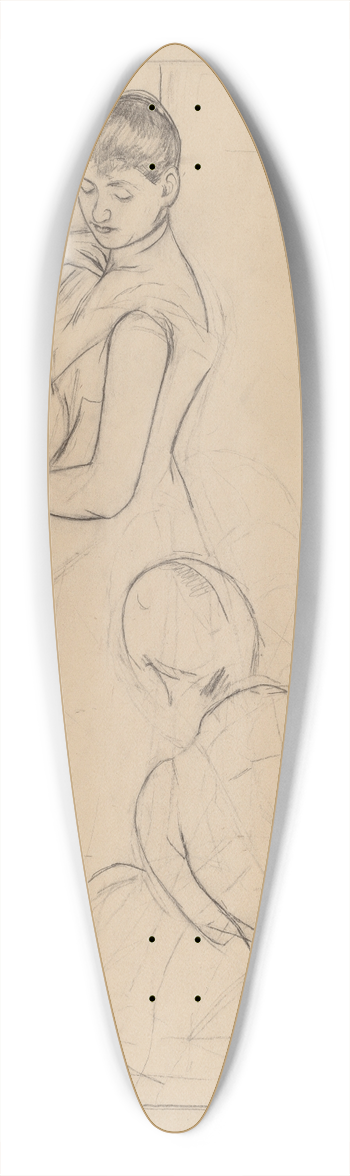 Mary Cassatt - The Fitting (recto) 39.3 inch art pintail longboard deck
