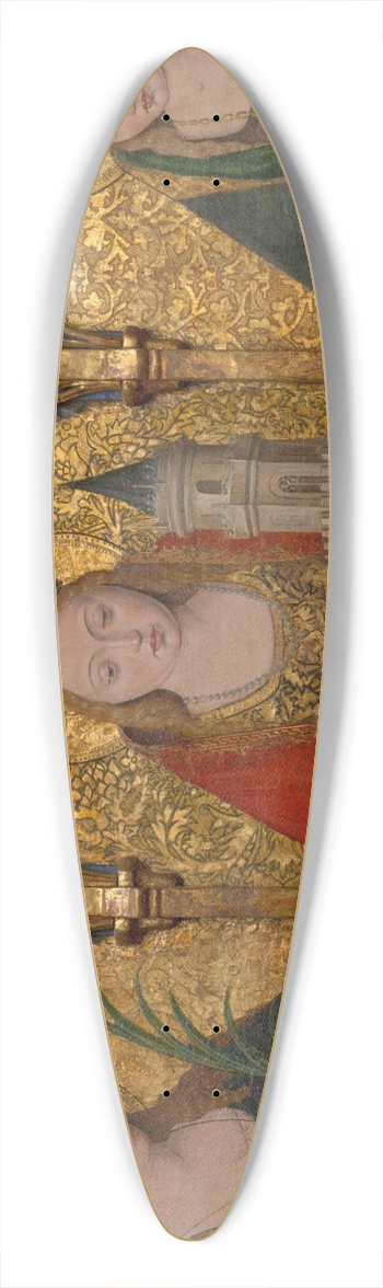Master Alejo - Saints Apollonia, Barbara, and Agatha 39.3 inch art pintail longboard deck