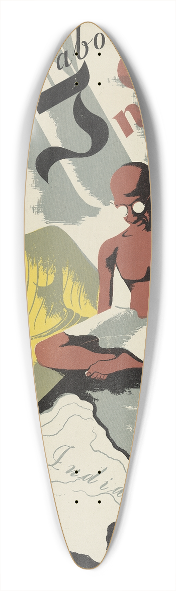 Maurice Merlin - What about India 39.3 inch art pintail longboard deck
