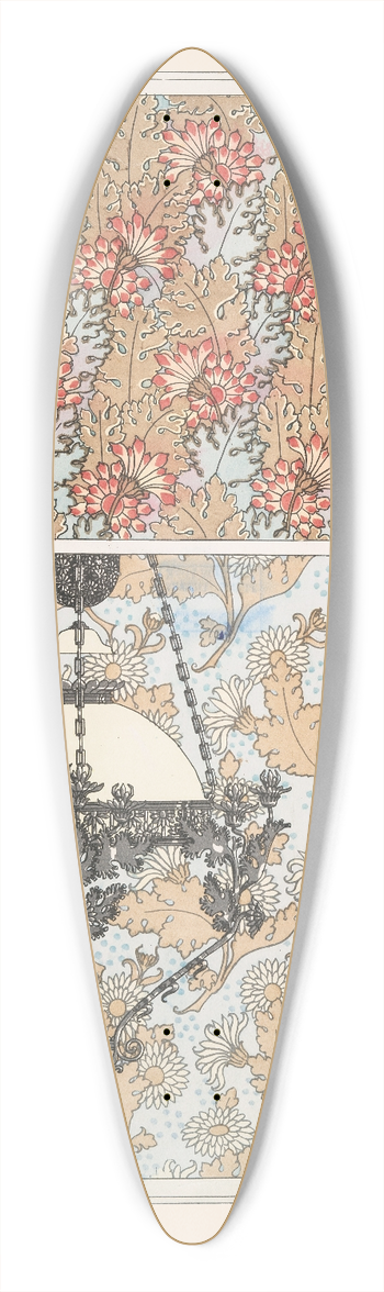 Maurice Pillard Verneuil - Chrysanthme 3 39.3 inch art pintail longboard deck
