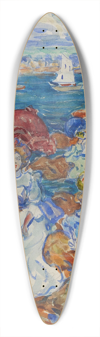 Maurice Prendergast - Low Tide (Figures on Rocks) 39.3 inch art pintail longboard deck
