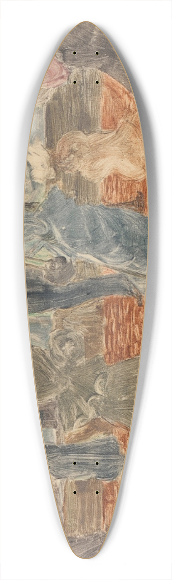 Maurice Prendergast - Rainy Day, Boston 39.3 inch art pintail longboard deck