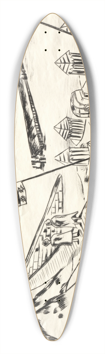 Max Beckmann - Beach 39.3 inch art pintail longboard deck
