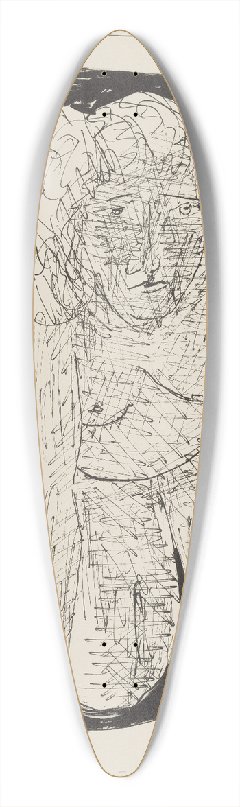 Max Beckmann - Crawling Woman 39.3 inch art pintail longboard deck