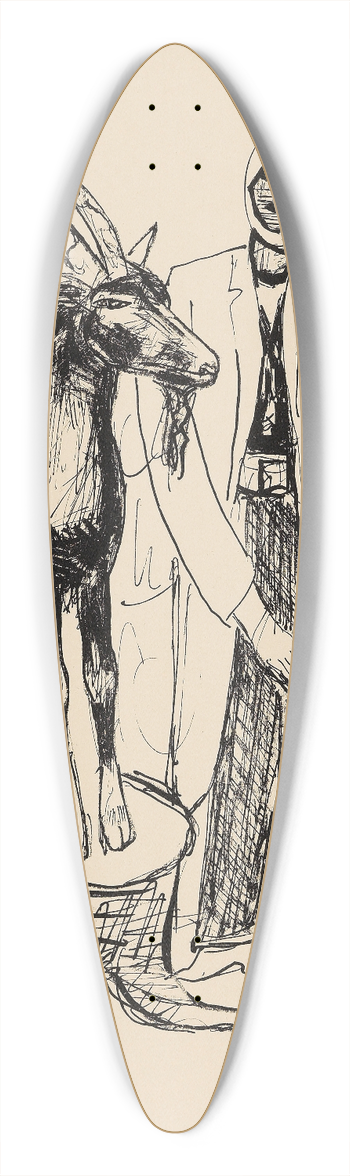 Max Beckmann - Der Bock 39.3 inch art pintail longboard deck