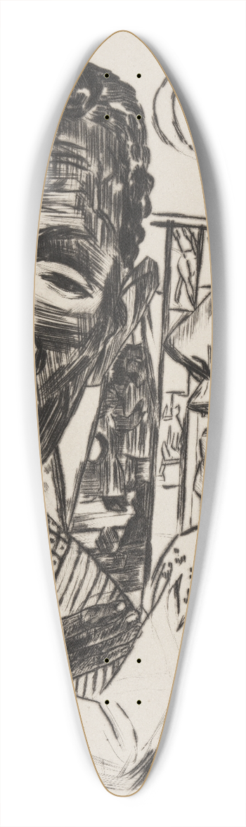 Max Beckmann - Der Neger 39.3 inch art pintail longboard deck