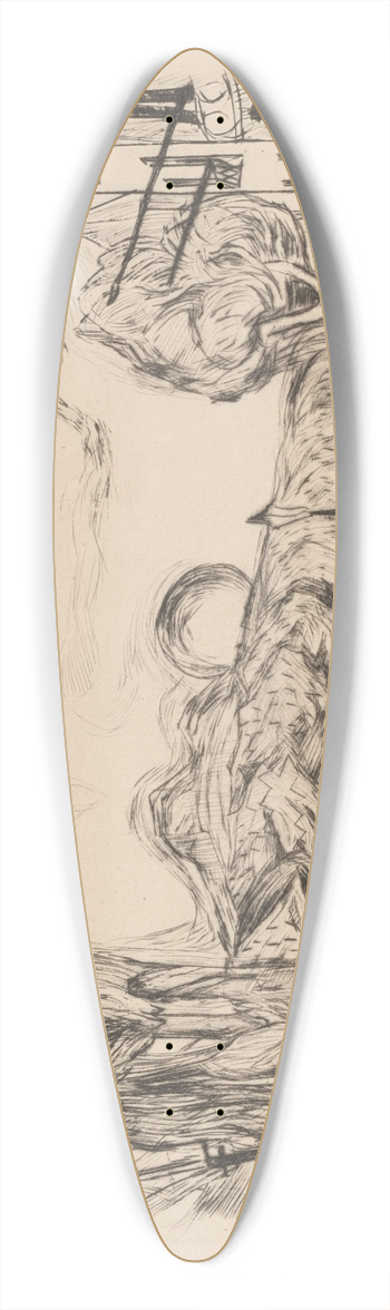 Max Beckmann - Landschaft mit Ballon (Landscape withBalloon) 39.3 inch art pintail longboard deck