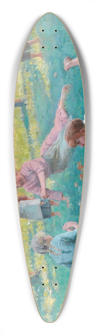 Max Bohm - Children Laying in the Grass 39.3 inch art pintail longboard deck
