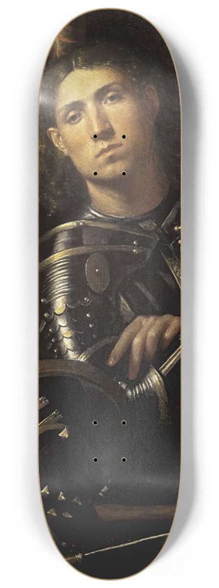 Giorgione - The Gattamelata. Man in armour with a squire 8.25 inch art skate deck