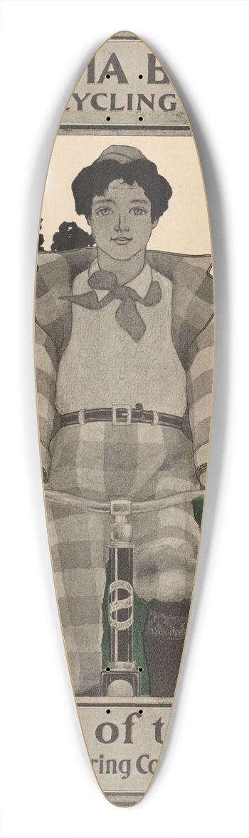 Maxfield Parrish - Columbia bicycles insure cycling delight 39.3 inch art pintail longboard deck