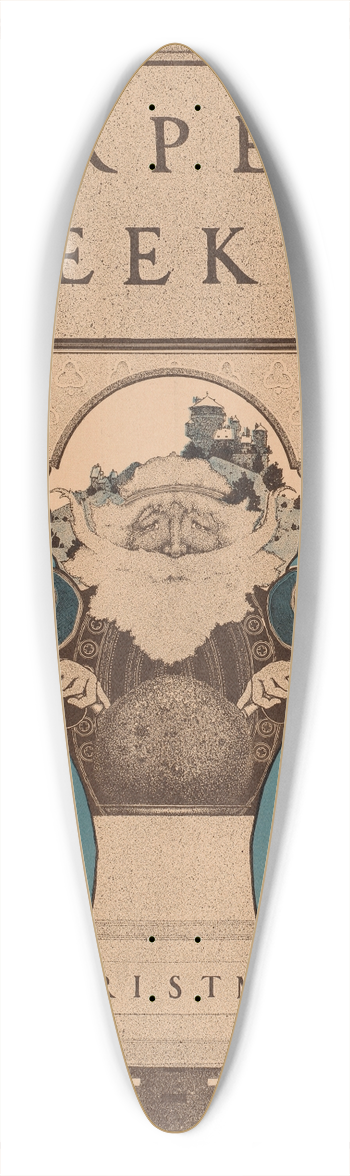 Maxfield Parrish - Harpers weekly, Christmas 39.3 inch art pintail longboard deck