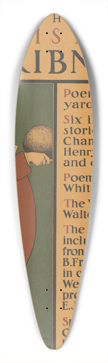 Maxfield Parrish - The Christmas Scribners 39.3 inch art pintail longboard deck