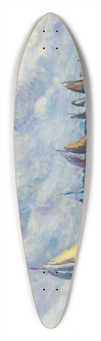 Maximilien Luce - Bateaux Sur La Meuse  Rotterdam 39.3 inch art pintail longboard deck