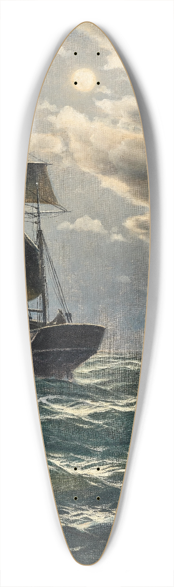 Max Jensen - Fishermen in the moonlight 39.3 inch art pintail longboard deck