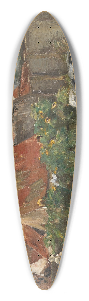 Max Liebermann - Dorfhuser mit Sonnenblumen 39.3 inch art pintail longboard deck