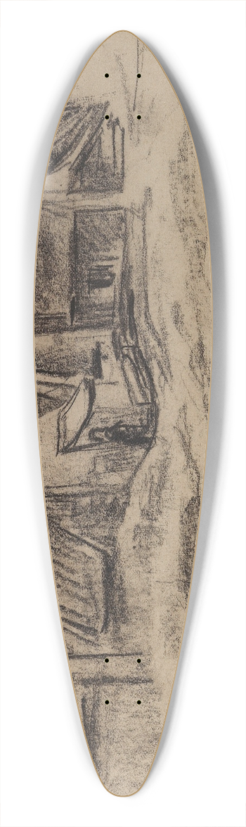 Max Liebermann - Katwijk 39.3 inch art pintail longboard deck