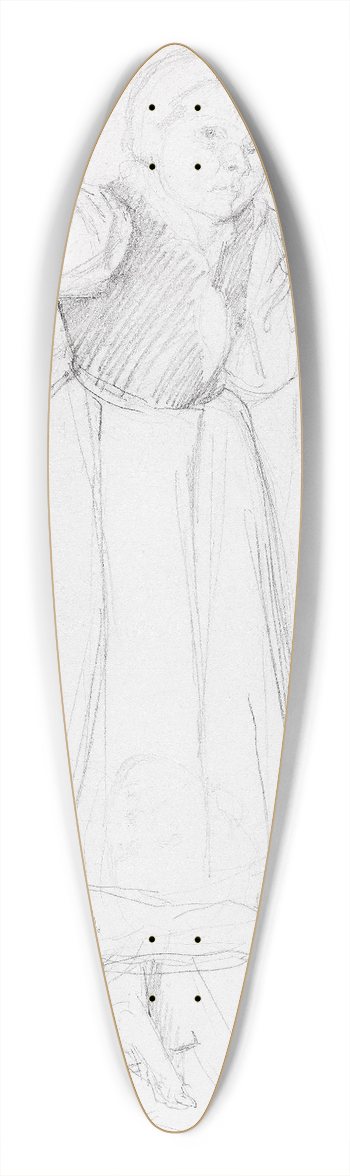 Max Liebermann - Tiroler Mdchen, auf einer Stufe stehend 39.3 inch art pintail longboard deck
