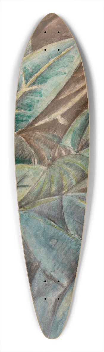 Max Weber - Flowers 39.3 inch art pintail longboard deck