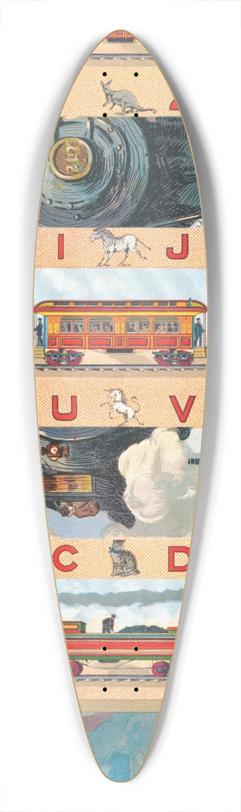 McLoughlin Bros - The railroad, A B C blocks 39.3 inch art pintail longboard deck