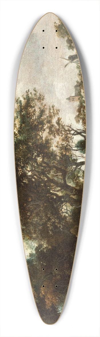 Meindert Hobbema - Landscape with Anglers and a Distant Town 39.3 inch art pintail longboard deck