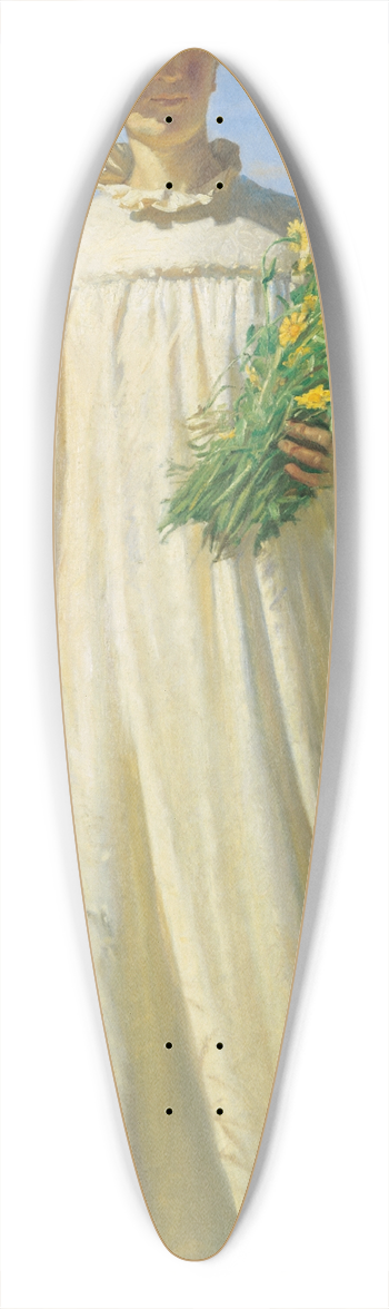 Michael Ancher - Anna Ancher returning from the field 39.3 inch art pintail longboard deck