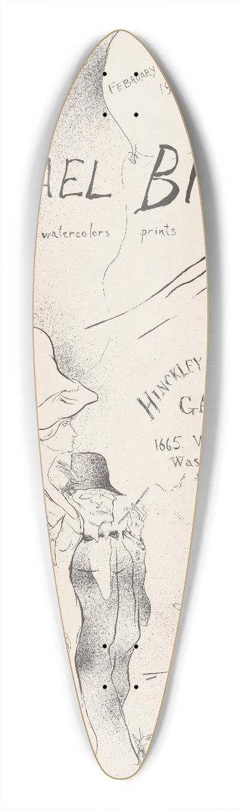 Michael Biddle - Michael Biddle, drawings, watercolors, prints 39.3 inch art pintail longboard deck