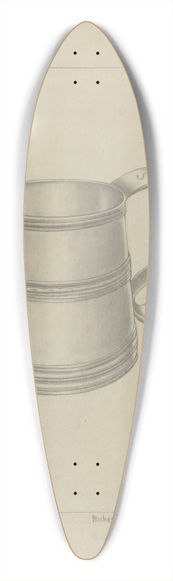 Michael Fenga - Silver Mug 39.3 inch art pintail longboard deck
